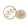 thumbnail image 1 of Broche Épingle Ronde en Métal Doré à Structure Moléculaire Desire Love avec Clip, 1 of 3