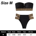 thumbnail image 2 of Traje de baño de bikini bandeau sin tirantes con abertura y anillo en O para mujer, 2 of 6