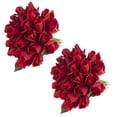 thumbnail image 6 of Pure Garden 48Pc Real Touch Rose Artificial Flowers with Stems (Red), 6 of 7