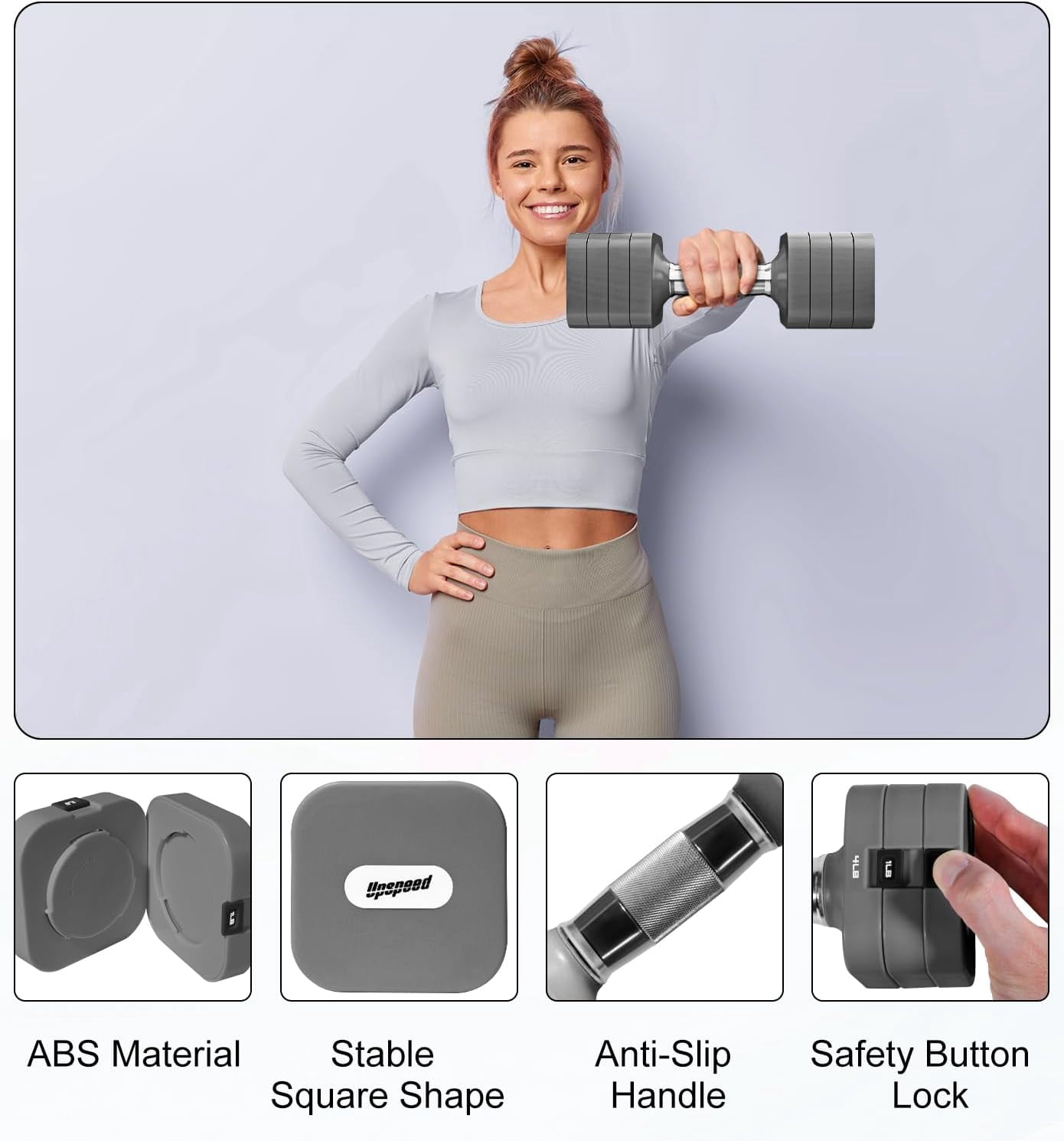 15LB 20LB 30LB 40LB 50LB Adjustable Dumbbell Set Free Weights Dumbbells Set for Women Men Hand Weights Sets Adjust Dumbbell Weight Sets for Home Gym Exercise Workout Strength Training Equipments