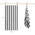 thumbnail image 4 of Toalla de playa LULUHOME 91 x 178 cm de algodón de gran tamaño a rayas grises, 4 of 8