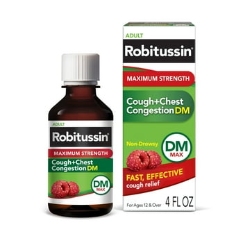 Robitussin Maximum Strength  and Chest Congestion DM Liquid Medicine, 4 Fl Oz