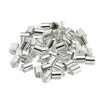 50Pcs Cord End Caps 7.5mm End Cap Barrel Beads Kumihimo End Caps Brass for Jewelry Making 8mm Length White