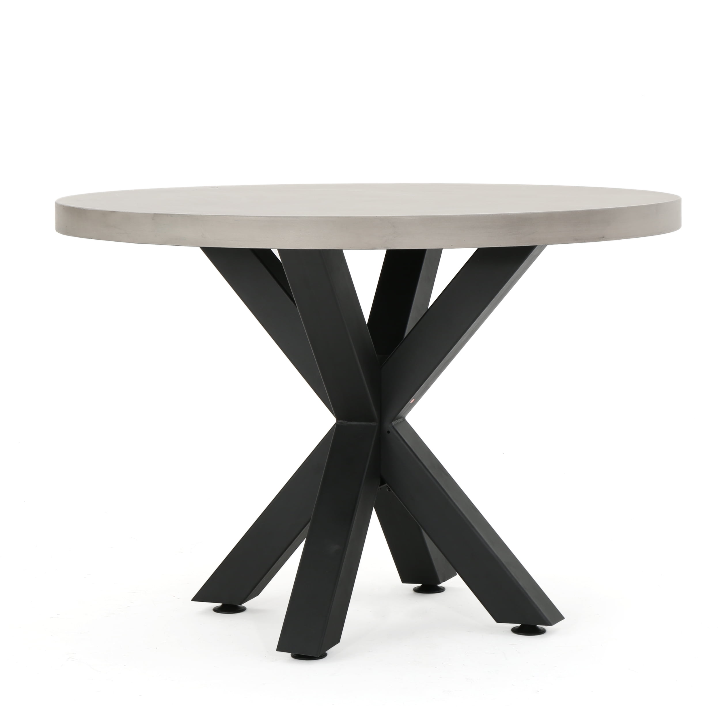 Carina Modern Lightweight Concrete Circular Dining Table with Cross