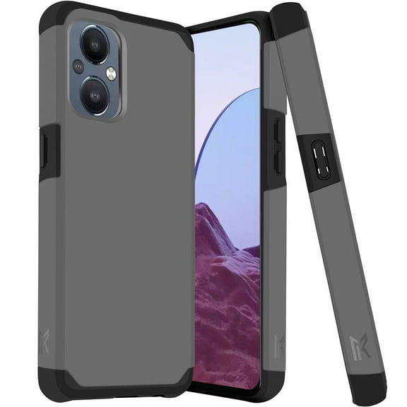 For OnePlus Nord N20 5G Ultra Slim Corner Protection Shock Absorption Hybrid Dual Layer Hard PC   TPU Rubber Armor Cover ,Xpm Phone Case [ Gray ]