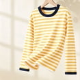 thumbnail image 4 of FSYBOA Girls Long Sleeve Shirts, Striped Casual Crew Neck Fall Kids Pullover Tops Size 5-6T, 4 of 7