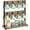 Greige, variant on Two Tier Rustic Mug Tree Rack with Storage Base, Vintage Countertop Holder for Kitchen Holds 8 Coffee Cups, Rustic Brown Finish