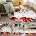 thumbnail image 6 of Valentine's Day Washable Round Area Rug 3.3 ft, Red Heart Green Eucalyptus Roses Petals Plaid, Soft Non Slip Rugs Stain Repellent Indoor Felt Carpet for Living Dining Room Bedroom Home Office, 6 of 9