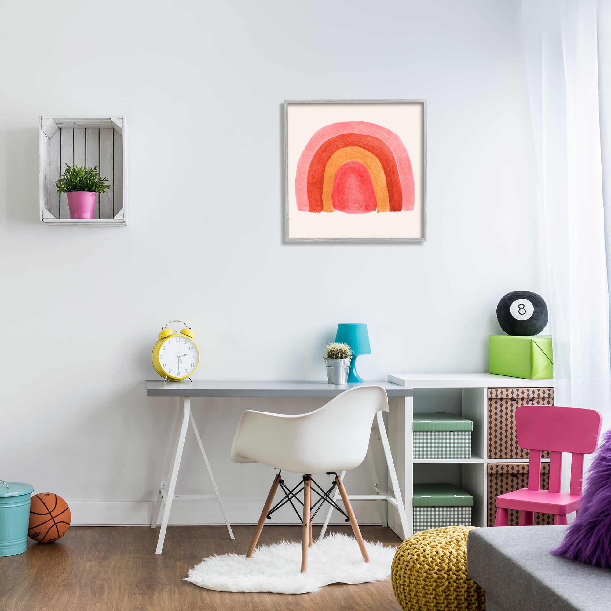 Stupell Indtries Bold Red Pink Rainbow Four Layered Arches,24 x 24,Design by Emily Navas