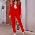 thumbnail image 6 of YUHAOTIN Pants Suits for Women Dressy White Fall Clothes Long Sleeve Blazer High Waist Fluorescent Color Suit Pencil Pants Casual Suit Sexy Outfit for Women Going Out Pickleball Outfits for Women, 6 of 6
