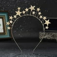 thumbnail image 4 of Fgnfyis 3D Star Pearl Headband Alloy Five Pointed Star Hair Accessory Elegant Party Wear Head Accessories Gold One Size, 4 of 4