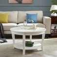 thumbnail image 2 of Traditional Round Coffee Table with Open Storage Shelf,2-Tier Storage Wood Center Circle Accent Table for Living Room, Bedroom, Apartment, Studio and Small Spaces, 30 x 30 x 18 inches, 2 of 26