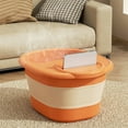 thumbnail image 5 of Hovmgk Foldable Foot Bath Bucket with Handle and Lid, Portable Foot Spa Bucket with Massage Acupoints, Compact Foot Bath Tub with Lid for Mobile Storage, Outdoor Use, Orange/Green/Blue, 5 of 9