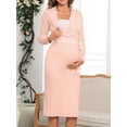 thumbnail image 5 of Charmo Robe Chandail de Maternité pour Femmes Manches Longues Col en V Enveloppant Tricot Robes de Grossesse, 5 of 5