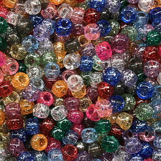 Heart Beads Glitter Sparkle Mix Pony Beads Pk/50 Made in USA