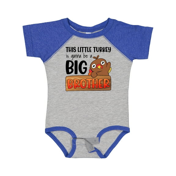 Inktastic This Little Turkey is Gonna Be a Big Brother Boys Baby Bodysuit
