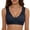 Navy, variant on Women's Front Closure Bra Full-Freedom Lace Wide Straps Full Coverage Wireless Bra Padded T-Shirts Everyday Brassieres Wine 2XL