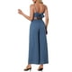 thumbnail image 3 of INSPIRAR CHIC Mono de Lino para Mujeres Casual con Tirantes Espagueti Sin Mangas y Piernas Anchas XL Azul Oscuro, 3 of 6