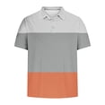 thumbnail image 4 of Camisa Casual de Impresión de Gradiente de los Hombres, Top de Solapa de Manga Corta en Tela de Malla Ligera para el Aire Libre Y el Ocio, Blusa de Suéter Elegante, 4 of 9