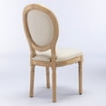 thumbnail image 6 of Hassch Set of 2 Upholstered Dining Chairs in Beige, Modern Farmhouse Accent Side Chairs with Linen Fabric Oval Backrest, Padded Cushion Seat and Wooden Legs, 6 of 9