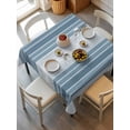 thumbnail image 6 of Blue Ombre Stripe Table Cloth, Farmhouse Simple Striped Waterproof Tablecloth for Square Tables, Reusable Washable Fabric Table Cover for Restaurant Kitchen Dining Tables 60"x60", 6 of 6