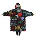 thumbnail image 2 of Oversized Wearable Blanket Hoodie,I Love My Dogs Art Sherpa Blanket Hoodie with Super Pockets,Super Warm Fuzzy Pullover for Women & Men, 2 of 6
