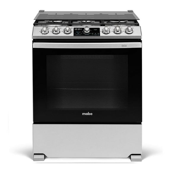 Estufa Mabe Piso 76 cm Inox C/Display y Grill Eléctrico EMH7613DATSS0