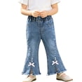 thumbnail image 2 of Maqroz Girls Flare Jeans High Waisted Stretchy Denim Bow Decor Bootcut Trousers with Pockets Summer Casual Bottoms back to school pants 6M-5Y, 2 of 9