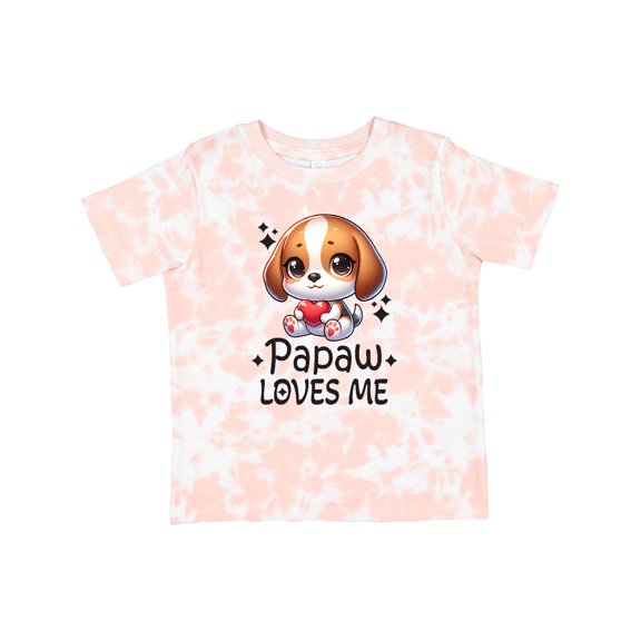 Inktastic Papaw Loves Me Grandchild Puppy Boys or Girls Toddler T-Shirt