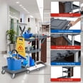thumbnail image 6 of Yeshouse Commercial Janitorial Cleaning Cart on Wheels, Professional Cleaning Caddy with Lockable Cover, Heavy-Duty Hand-Pushed Collapsible Janitorial Cart for Hotels, Offices, Hospitals, 6 of 7