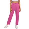 thumbnail image 2 of Girls School Uniform Pants Classic Khaki Straight Leg Flat Front Stretch Twill Trousers Chino Slacks Kids Hot Pink, 2 of 9