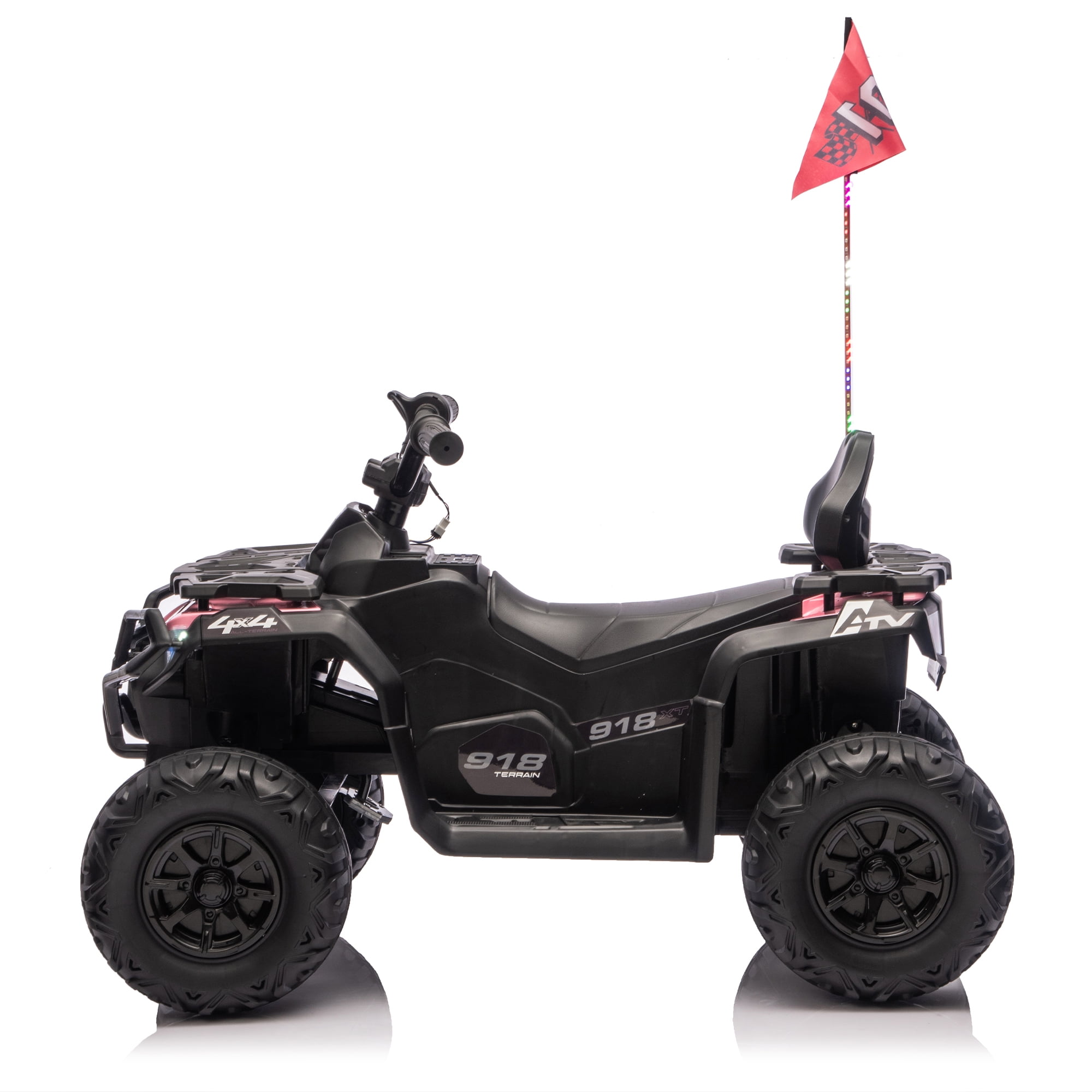 24V 160W Kids Electric Ride on Toys ATV Cars, Off-Road Design Toddler Car with Music Bluetooth USB, Kids' Electric Vehicle with Flags for Boys Girls for 3-6, Pink
