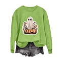 thumbnail image 4 of Qingpeng Womens Halloween Sweatshirt Crew Neck Fashion Cute Long Sleeve Fleece Crewneck Sweatshirt for Holiday Wear, 4 of 6