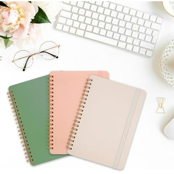 3 PCS Small Spiral Notebook 5x7, Notebooks for Note Taking, Morandi Spiral Journal Notebook, Work Notebook Small Notebooks 5x7 with Strap, Cute Notebooks for Women 70 Sheets/Note Books