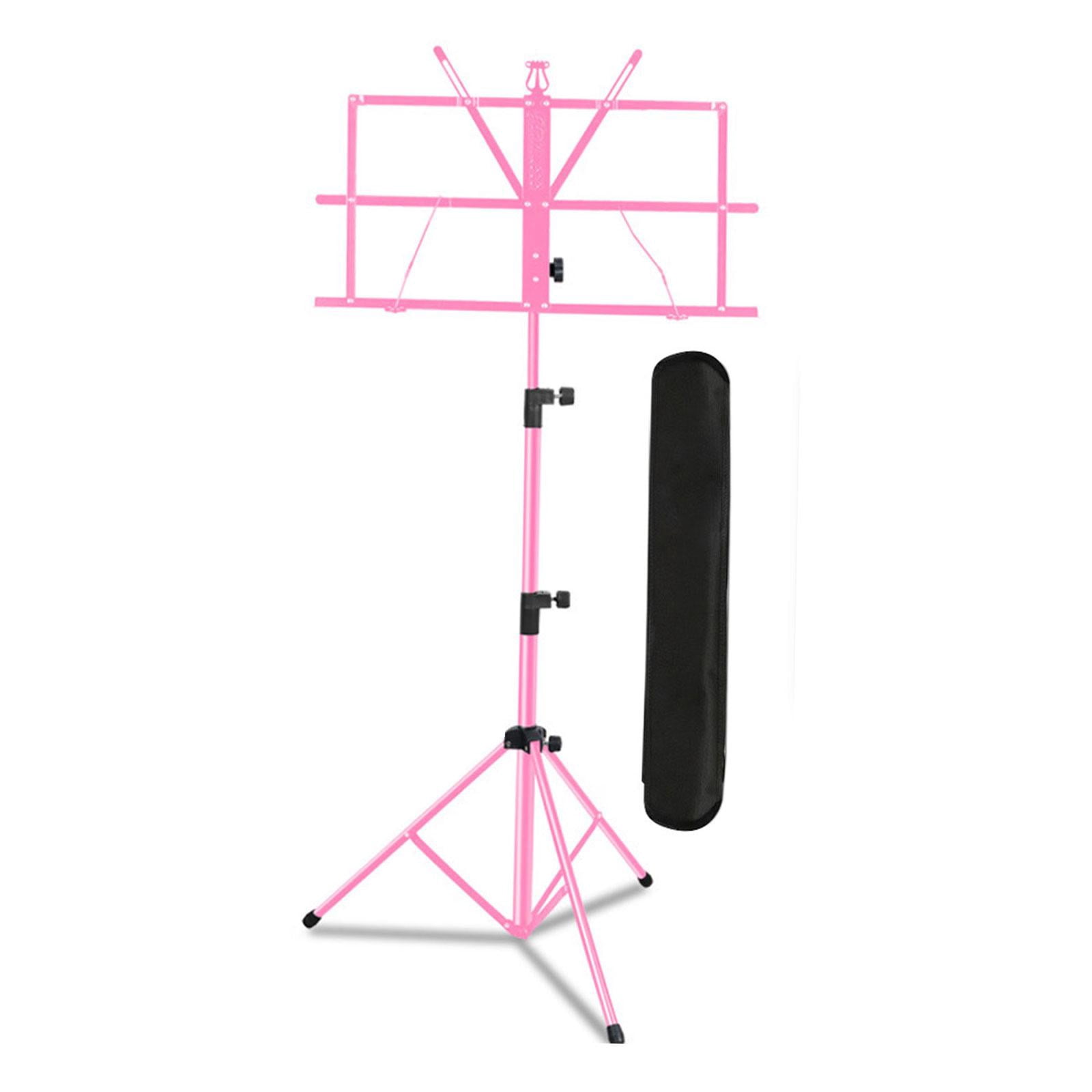 LeeQinersw Music Sheet Stand Anti Slip Height Adjustable for Performance Band Classroom Pink