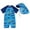 Blue, variant on Povozer Boys Swimsuit Long Sleeve Zipper Swimsuit Sun Protective Clothing Bathing Swimwear Beachwear(Blue,6-7 Years)