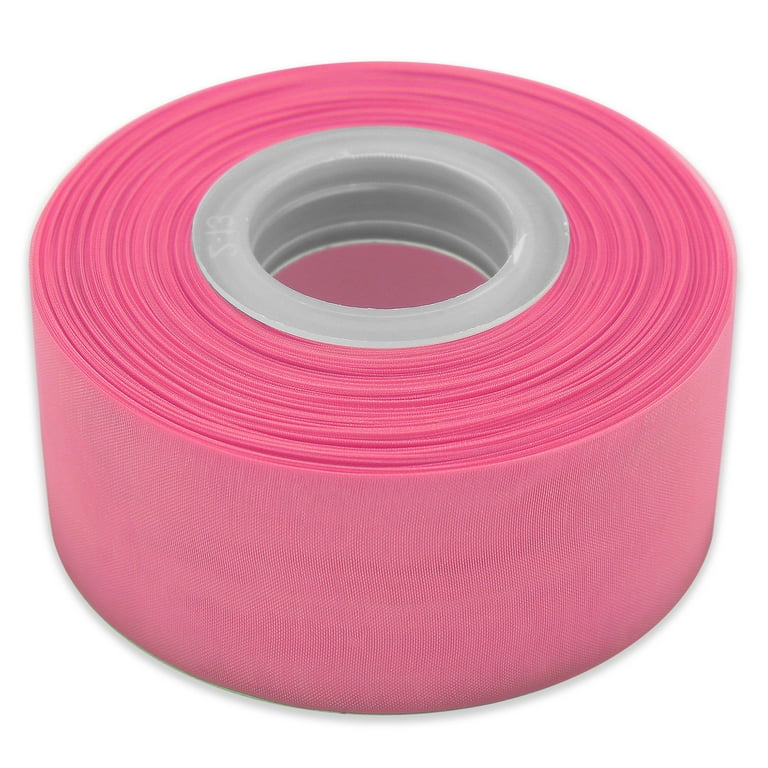 Pink Tinsel Edge Organza Ribbon 1 Wide by the Yard 