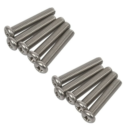 

M8 x 45mm 304 Stainless Steel Machine Screw Bolt 10Pcs