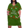 thumbnail image 1 of Feliz Navidad - Vestido holgado con bolsillos estilo suéter feo, vestidos elegantes, vestidos de tallas grandes, vestido elegante de verano, 1 of 7