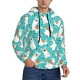 thumbnail image 2 of Xecao Cartoon Llamas Pattern Men's Adult Pullover Hoodie,Hooded Sweatshirt-Small, 2 of 7