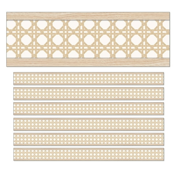 Carson Dellosa Education True to You Woven Cane Straight Bulletin Board Borders, 36 Feet Per Pack, 6 Packs