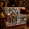 thumbnail image 3 of Snowy Farm Red Shed Cardinal Rustic Winter Scene, Festive Holiday Scene, Warm Flannel Blanket for Ranch House and Living Room, Horse Lovers Housewarming Gift, Rustic Home Decor, 3 of 9