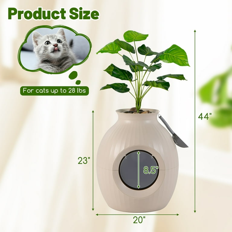 Gymax Plant Cat Litter Box w/ Smart Odor Removal Hidden Cat Litter
