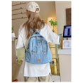 thumbnail image 3 of PRIYAL Denim Backpack for Women Vintage Y2K Grunge Style Lightweight Canvas Rucksack Purse Daypack Aesthetic Cute Travel Jeans Bag, 3 of 7