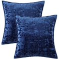 thumbnail image 4 of Haperlare 2 Pcs Decorative Square Pillowcase Velvet Pillow Covers Soft Cushion Case for Sofa Bedroom Car, 18"x18", Navy Blue, 4 of 7