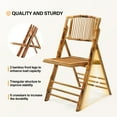 thumbnail image 2 of Ktaxon 4Pcs Bamboo Folding Chair,  Comfortable Seat for Indoor Outdoor Patio Porch Wedding  Party Event, Brown, 2 of 8