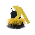 thumbnail image 6 of TSSOE Kids Girls Shiny Ballet Dance Dress Tutu Skirted Leotard for Gymnastics Outfit Ice Skating Unitard Dancewear Gold 16, 6 of 7