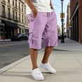 thumbnail image 2 of FhsagQ Male Cargo Short Pants for Men with Slanted Front Pockets and Backless Design for Utility Workwear Purple Size S, 2 of 7