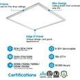 thumbnail image 2 of 2X2 FT Edge-Lit Frame LED Panel Lights,5CCT Selectable 3000K-6500K, 2600/3900/5200LM,20W/30W/40W Switch, Grid Drop Ceiling Lights,0-10V Dimmable, Damp Rated,100-277V,ETL Listed (2X2 Edge - 6 Pack), 2 of 15