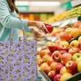 thumbnail image 6 of Cute Banana Canvas Tote Bag – Reusable Grocery Bag with Tropical Yellow Fruit Print, Kawaii Banana Illustration, Eco-Friendly Cotton Shopper for Everyday Use, 6 of 7